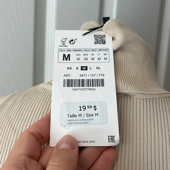 New Zara ribbed top - Picture 4 of 4
